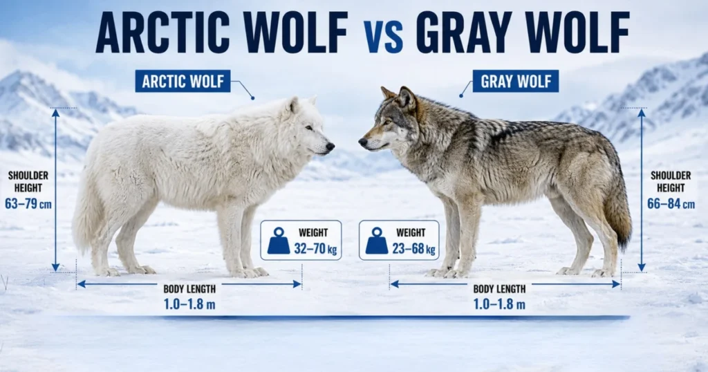 arctic-wolf-size-vs-gray-wolf-size
