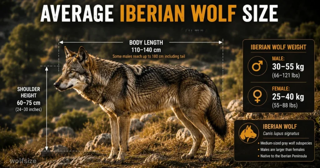 average-iberian-wolf-size